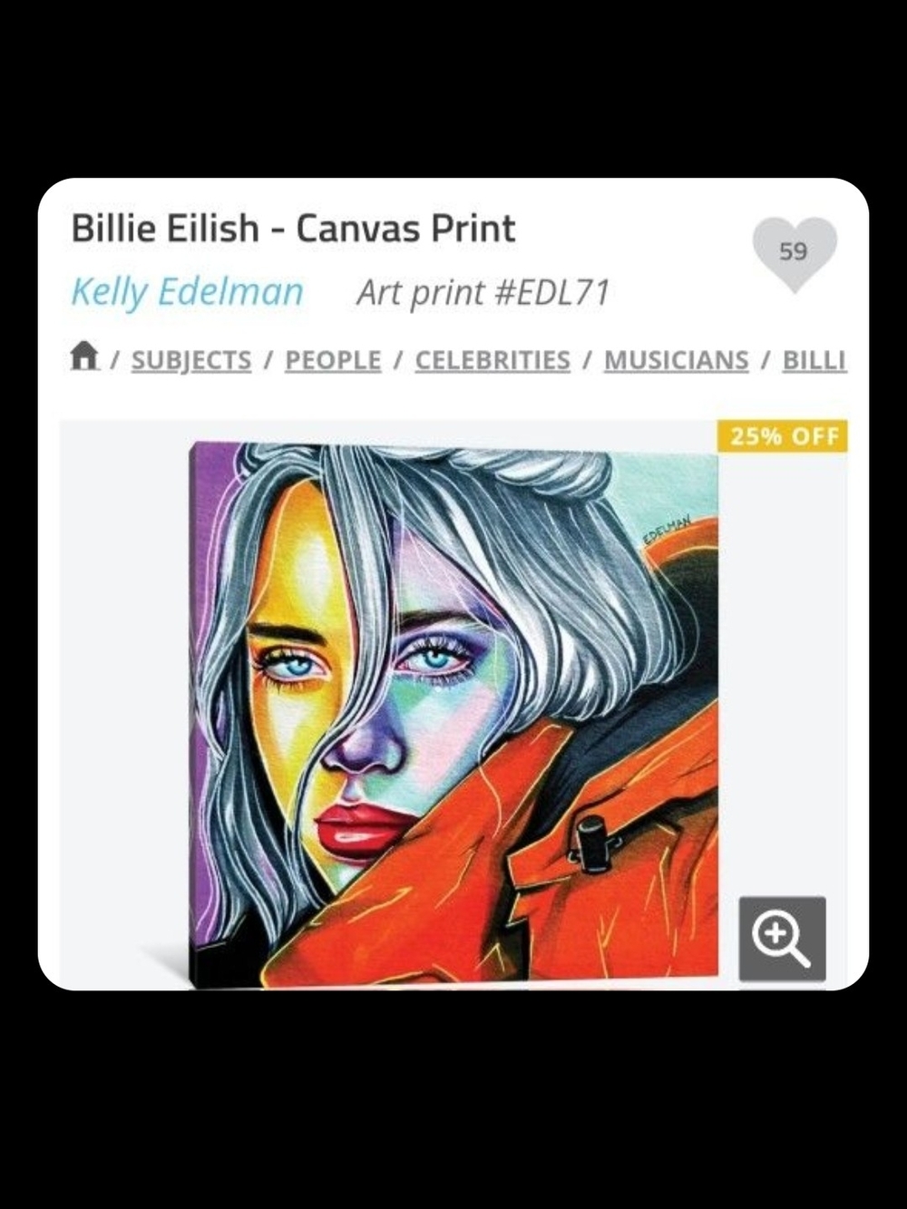 Canvas Portrait Art Print - Multicolor
